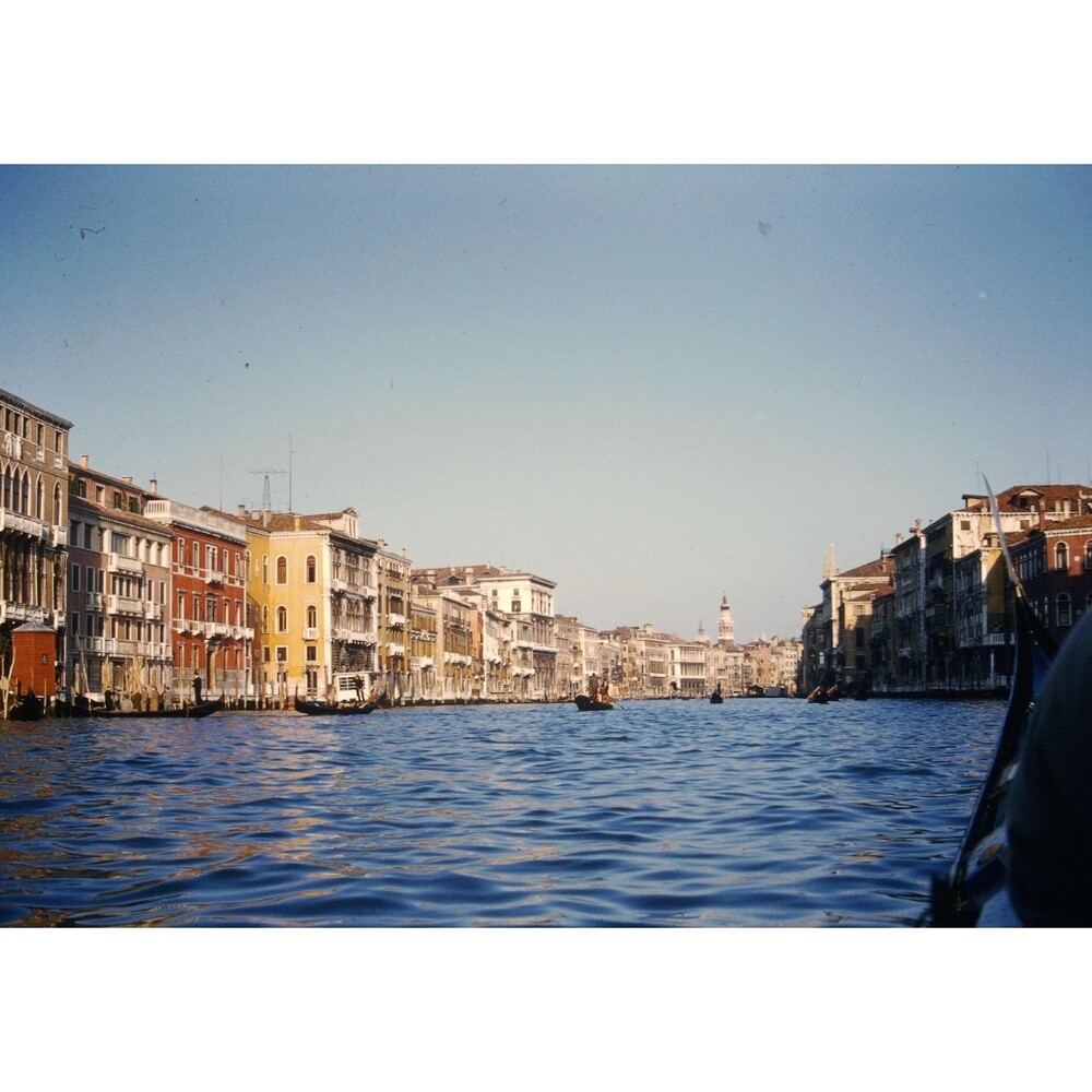 Kodak 35mm 1950s Red Border Kodachrome, view of the Grand Canal in Venice, Italy